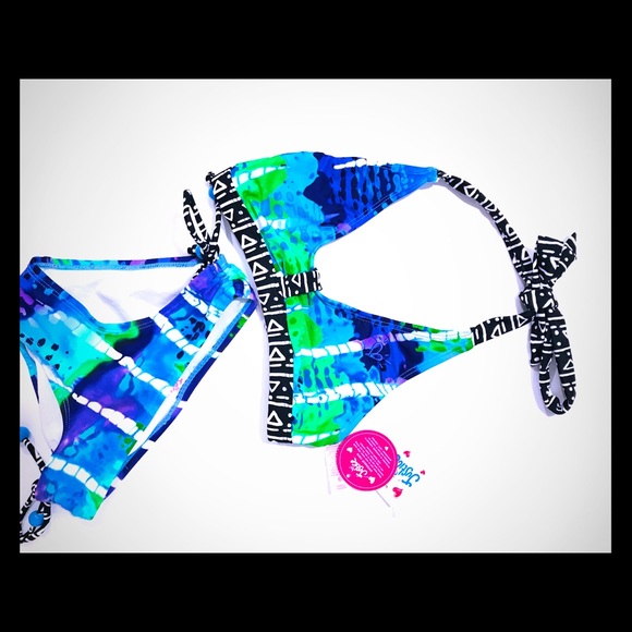 Justice Size 6 Bikini Swim Suit NWT 2 Piece Cute! - Picture 1 of 8